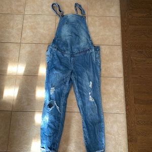 Maternity jean overalls